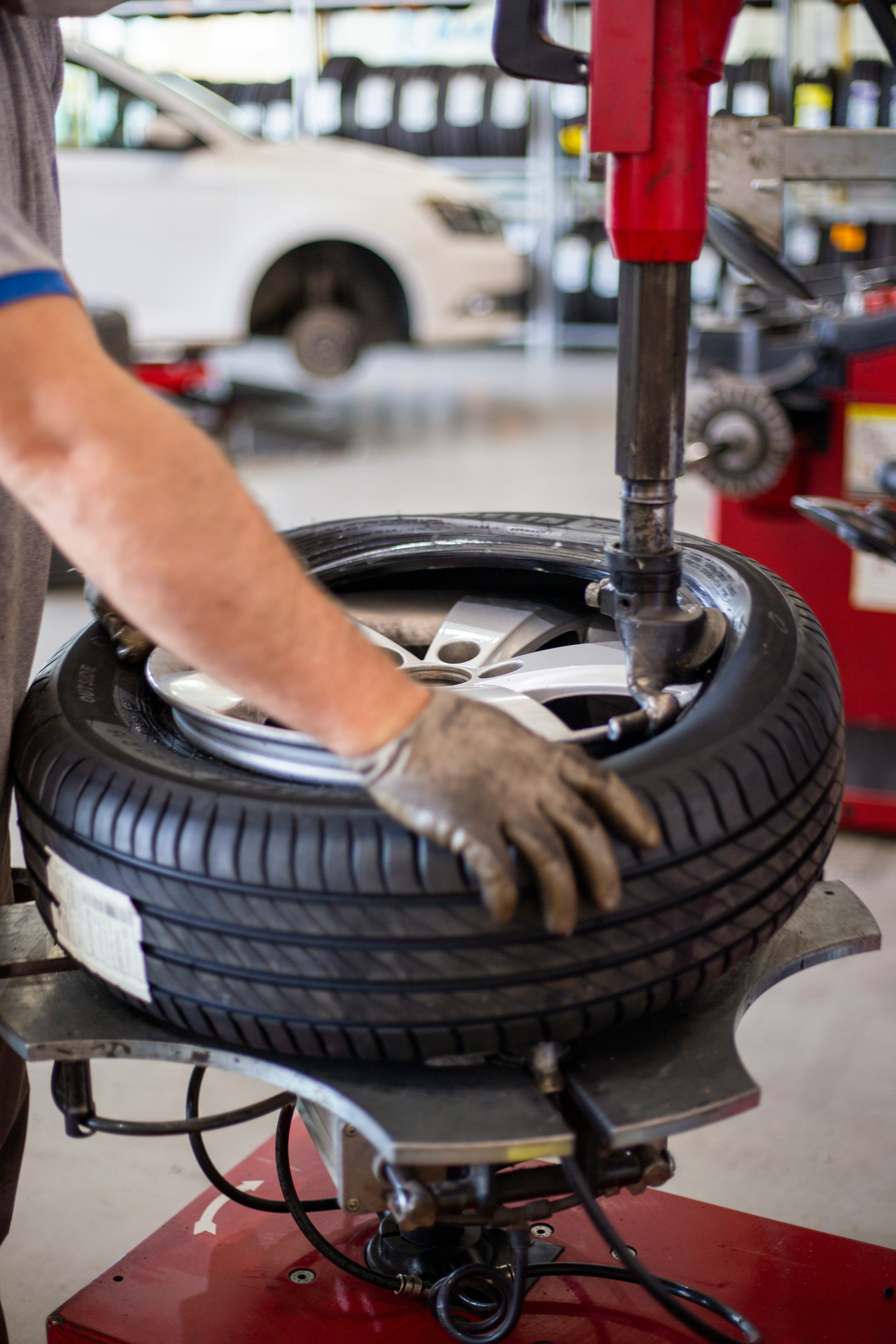 Image of a Tire being put onto a Wheel